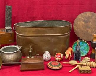 Vtg Copper Wash Boiler Decor Collection