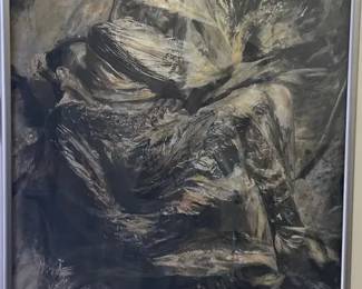 Contemporary Art Depicting Figures Tightly Embraced