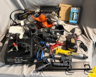 White Wooden Box with Assortment of Tools
