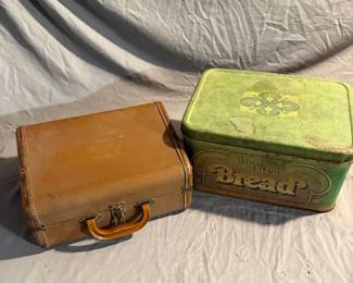 Vintage Bread Box and Victrola Case