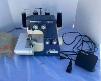 White Super Lock Sewing Machine