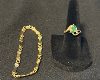 Another 14 Karat Gold Bracelet and Ring