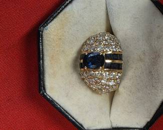 14K with Diamonds and Sapphires 