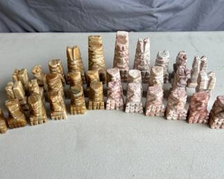 Carved Stone Chess Set