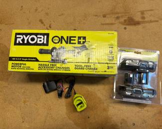 Ryobi Grinder and Batteries