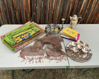 Silver-Tone Barware and Textiles