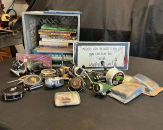 Fishing Reels, Fly Tying Tools and Books