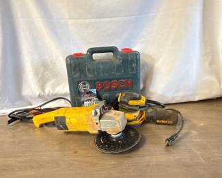 Jigsaw, Orbit Sander, 7" Angle Grinder and Blades
