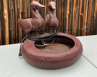 Reddish-Brown Sheet Metal Double Duck Water Fountain