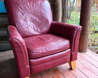 La-Z-Boy Burgundy Leather Reclining Armchair
