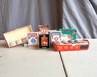 Playing Cards, Poker Chips and Denver Broncos Lighter