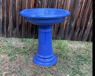 Ceramic Pedestal Birdbath