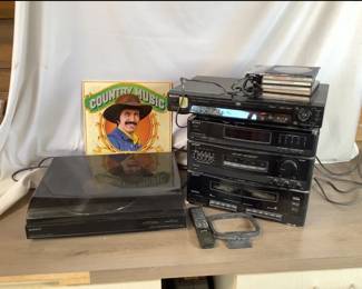 Stereo, Turntable, and DVD Player