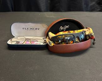 Eyeglasses and Sunglasses with Cases and Pouch