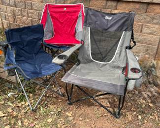 Folding Camp Chairs with Tubular Metal Frames