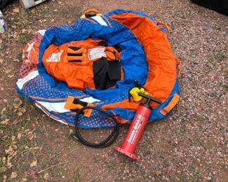 Fabric-Covered Towable Water Tube and Manual Air Pump