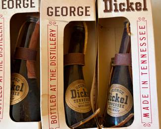George Dickel mini powder horn bottles