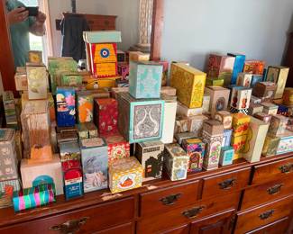 hundreds of unopened figural Avon bottles