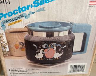 RARE new in box Proctor Silex Marmalade Collection country blue and goose coffee carafe
