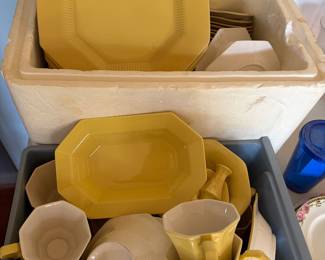 Independence Ironstone dishes, yellow