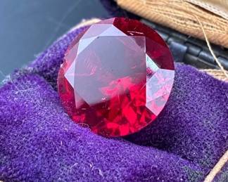 Large Round Cut Faceted Ruby
