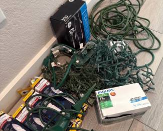 Collection of String Lights  Four Candle Lights  One Power Supply Cord