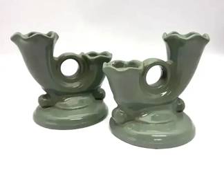 Abingdon Green Candle Holders