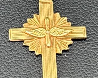 10k Gold Cross Pendant O.94g