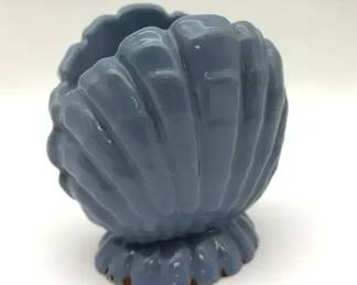 Abingdon Pottery Blue Seashell Candle Holder