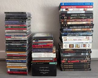 Collection of CDs and DVDs