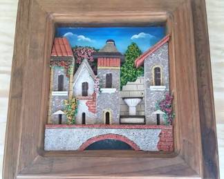 3d Textured Art Mediterranean Village