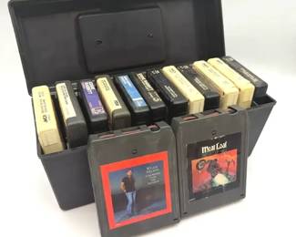 8 Track Tape Carrying Case with 14 Tapes