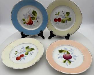 Hand Painted Vintage Fruit Plates 7 12 Inch