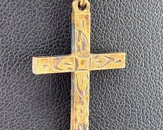 12k Gold Filled Silver Cross Necklace