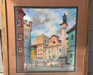 Signed Anatole Krasnyansky Color Seriograph Church of the Holy