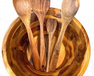 Wooden Bowl and Wooden Utensils