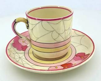 Adderley Ware England Art, Deco, Teacup, and Saucer Set
