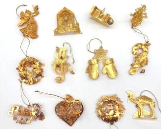Gold Christmas Ornament Collection