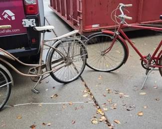 Two Vintage Bicycles  Mens  Womens TankStyle Cruiser