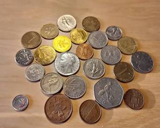 World Coin Collection  British, European  International Currency