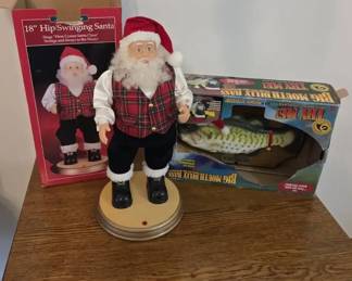 Animated Hip Swinging Santa  Big Mouth Billy Bass  Original Boxes