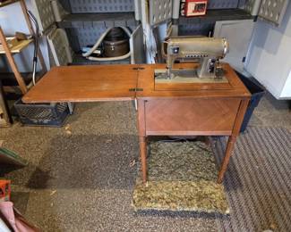 Kenmore Sewing Machine in Wood Cabinet  Operational