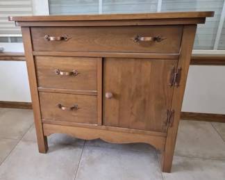 Wood Kitchen Cabinet with 3 Drawers  Storage Cupboard