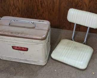 ThermoChest Metal Cooler with Dinnerware  Folding Stadium Seat