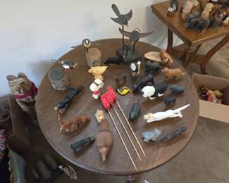 HandCarved Wooden Animals  Birds  Homeowner Crafted