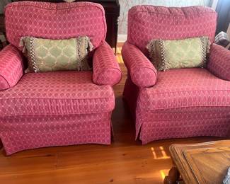 Custom upholstered club chairs