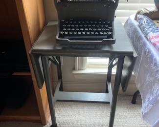Underwood typewriter on stand