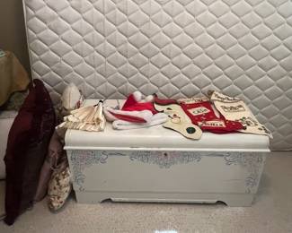 Queen mattress set, cedar chest