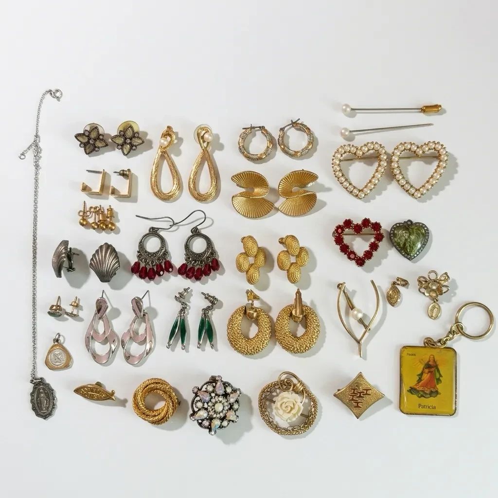 12K, 925 Silver  Costume Jewelry Lot