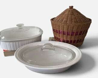 Corning Ware Lidded Serving Casseroles Bun Warmer Lot